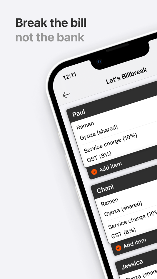 #1. Billbreak - Split group bills (iOS) 由: Chester How