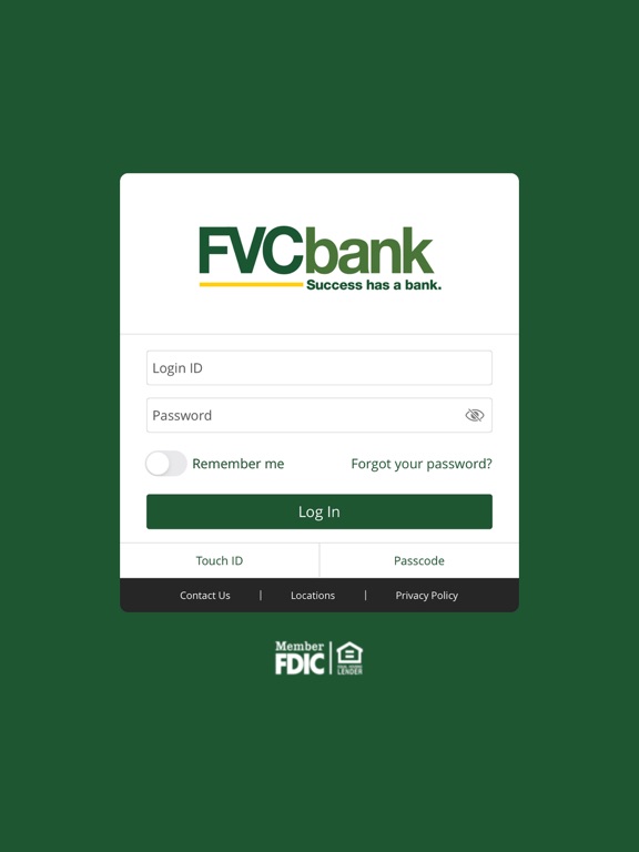 FVCbank Mobile iPad screenshot 1 - Finance app