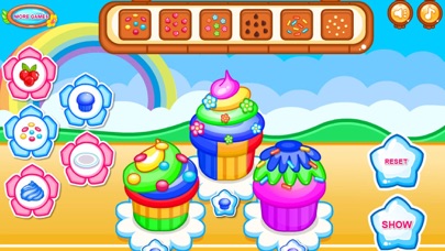 Cooking colorful cupcakes game Screenshot