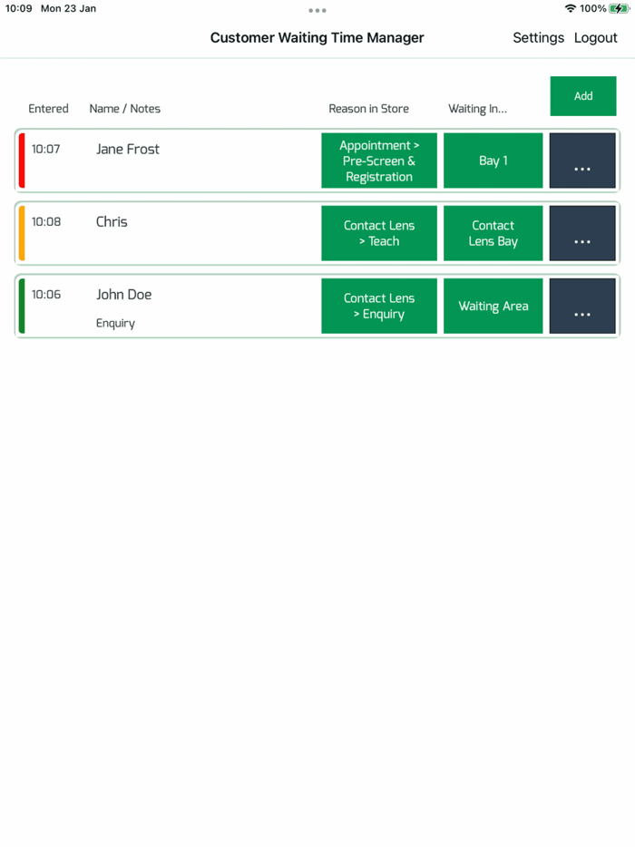 Customer Waiting Time Manager