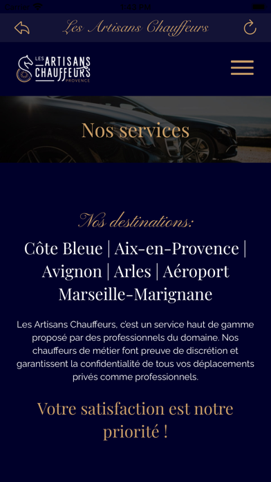 Les Artisans Chauffeurs - VTC Screenshot