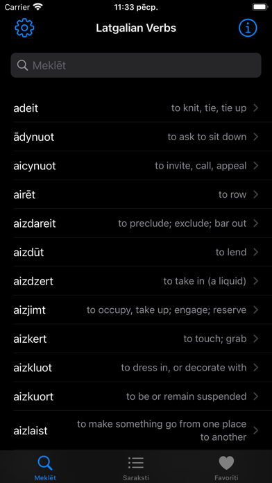 Latgalian Verbs Screenshot