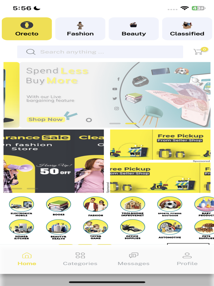 Orecto Online Shopping App