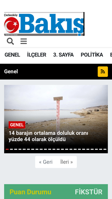 Çerkezköy Bakış Gazetesi Screenshot