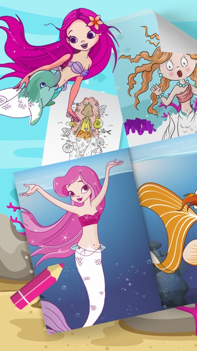 Magic mermaid coloring book Screenshot