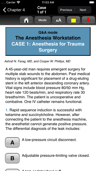 Clinical Anesthesiology Cases Screenshot