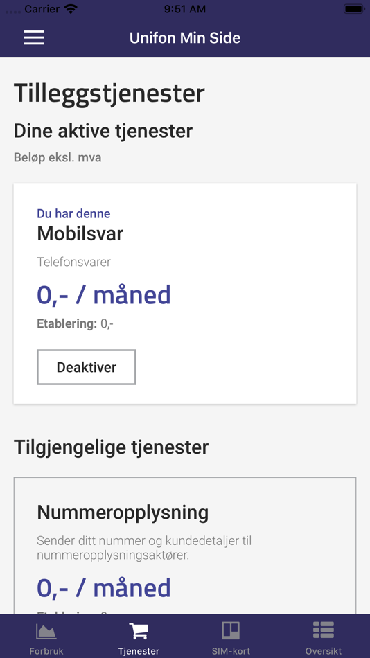 #2. Min Unifon - MobilApp (iOS) 由: Unifon Norge AS