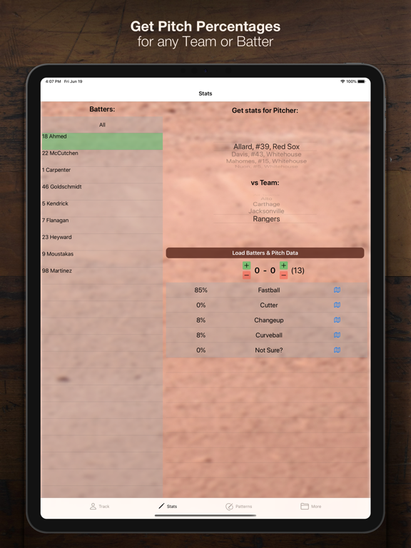 PitchingScout iPad screenshot 6 - Sports app