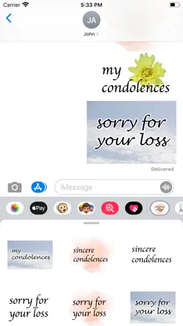 Game screenshot condolences stickers apk