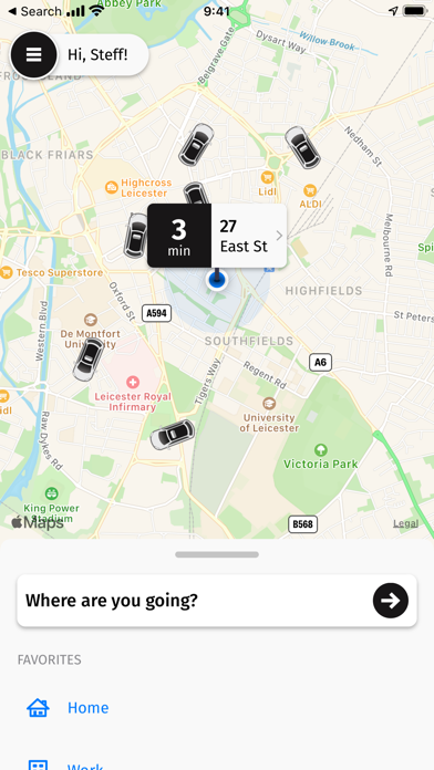 Club Taxis Leicester. Screenshot