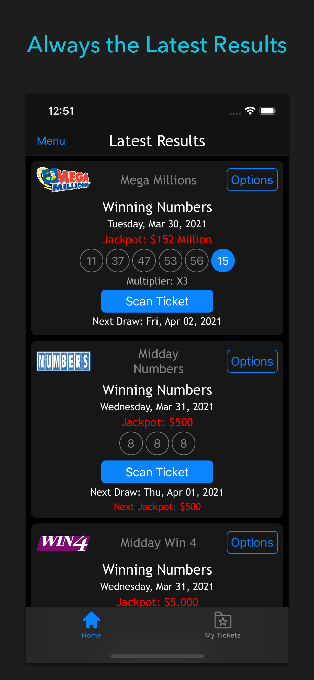 New York Lottery Scan & Result