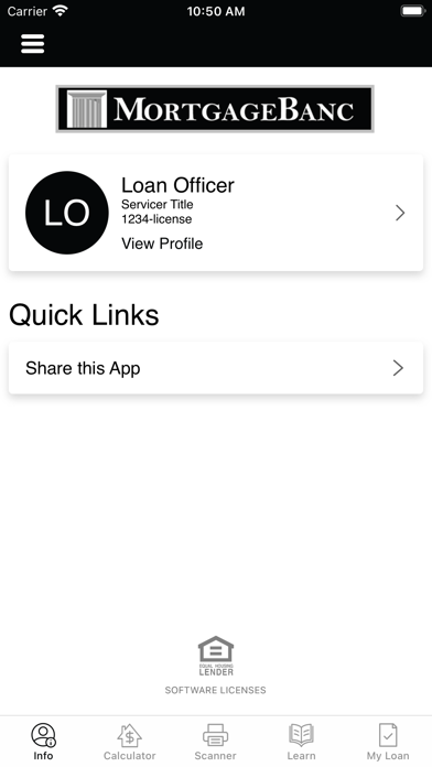 MortgageBanc Mobile App Screenshot