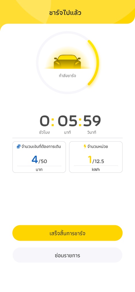 EleXA - Monitor the charging process in real-time with a dynamic progress indicator and a precise countdown timer, alongside a clear display of charging cost and energy delivered.