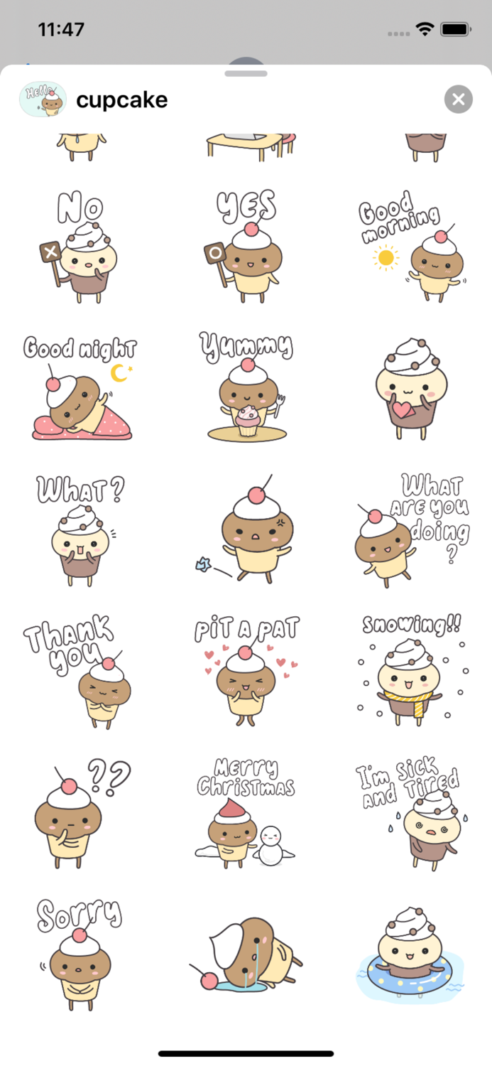 Cup cake character sticker