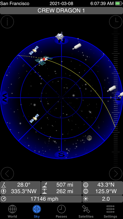 GoSatWatch Satellite Tracking Screenshot