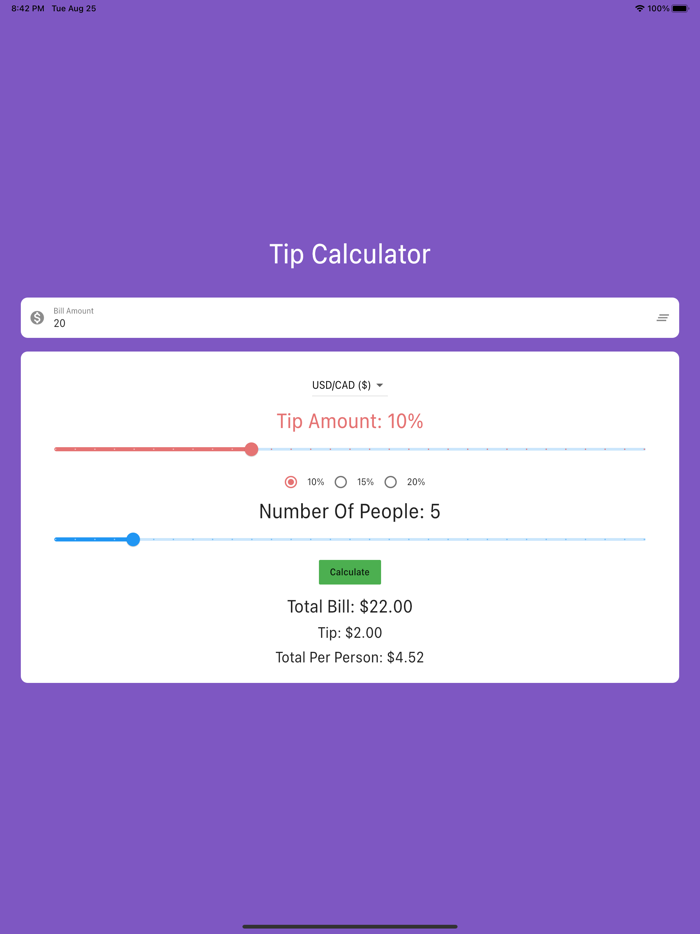 Tip Calculator - Split Bills