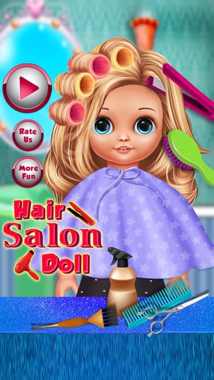 Cute Girls Doll Hair Salon