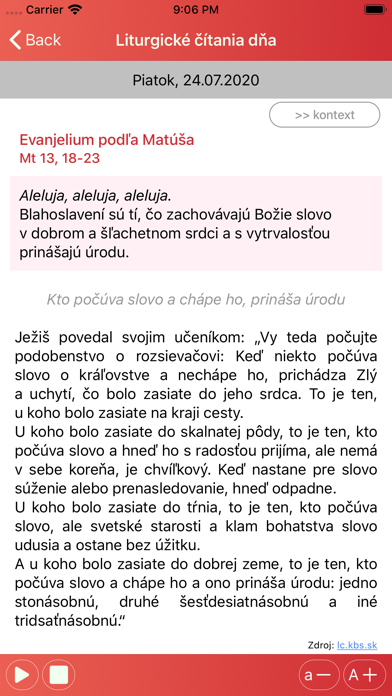 Liturgické čítania Screenshot