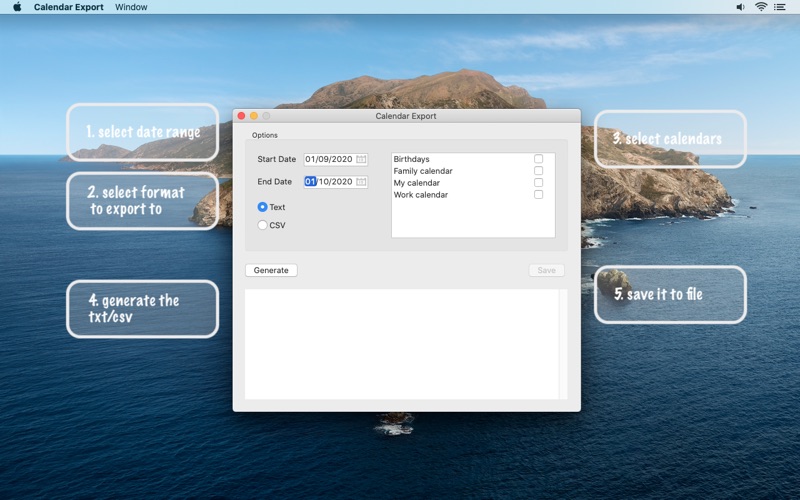 Screenshot #1 pour Calendar Export