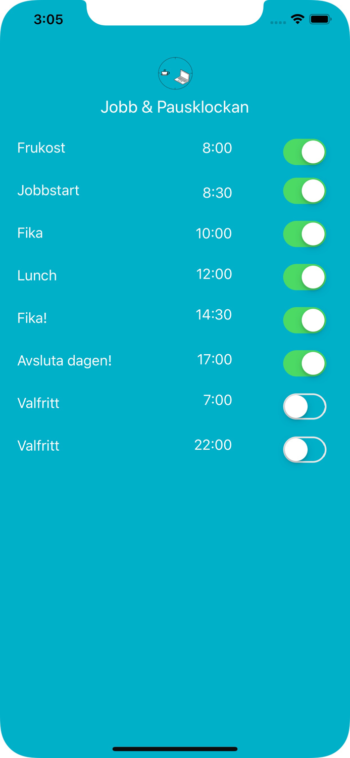 Jobb och pausklockan
