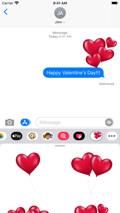 Heart Balloon iPhone screenshot 1 - Stickers app