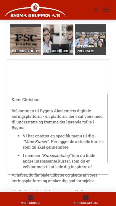 Bygma Læringsportal Screenshot
