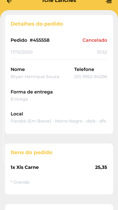 Tchê Delivery Restaurante Screenshot