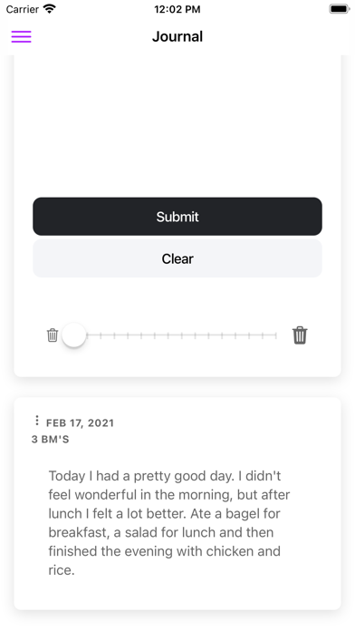 Crohns Food Tracker Screenshot
