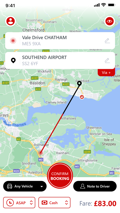 Medway Taxis. Screenshot