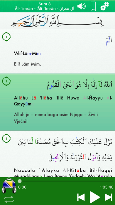 Screenshot #3 pour Quran Audio: Bosnian, Arabic