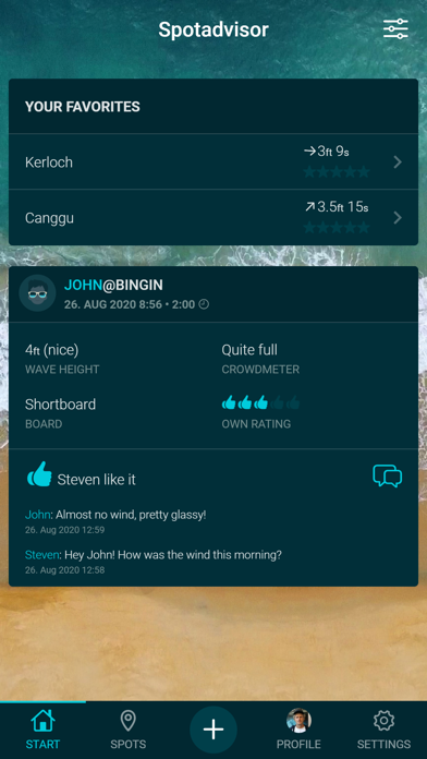 Spotadvisor Surf Forecast Screenshot