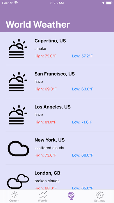 FLAT Weather Clock for iPhone Screenshot