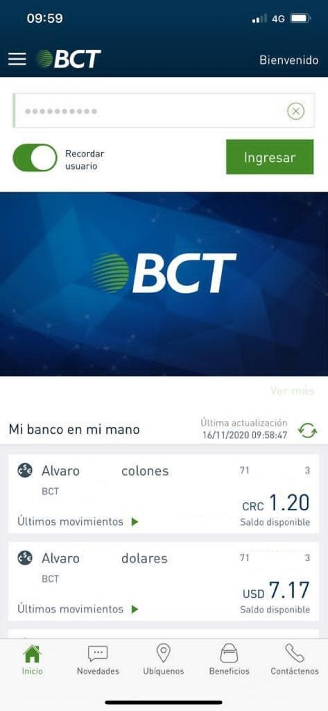 Enlace BCT Mi banco en mi mano