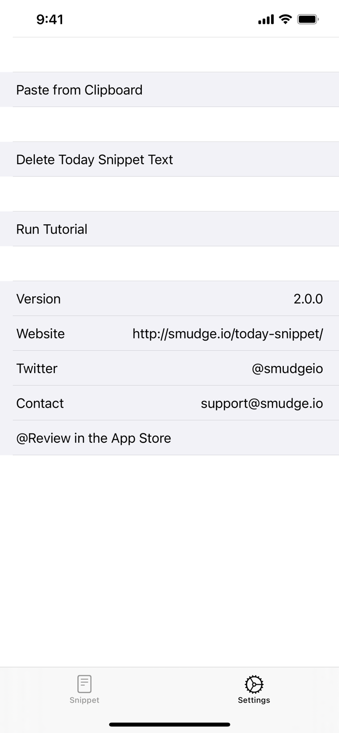 Today Snippet Widget