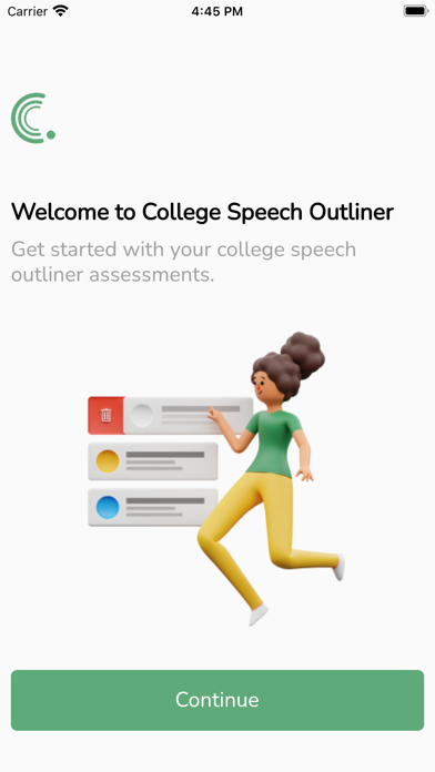 College Speech Outliner App Screenshot