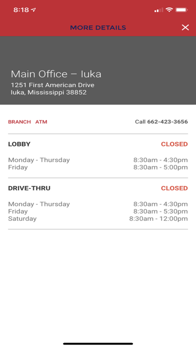 First American National Bank Screenshot