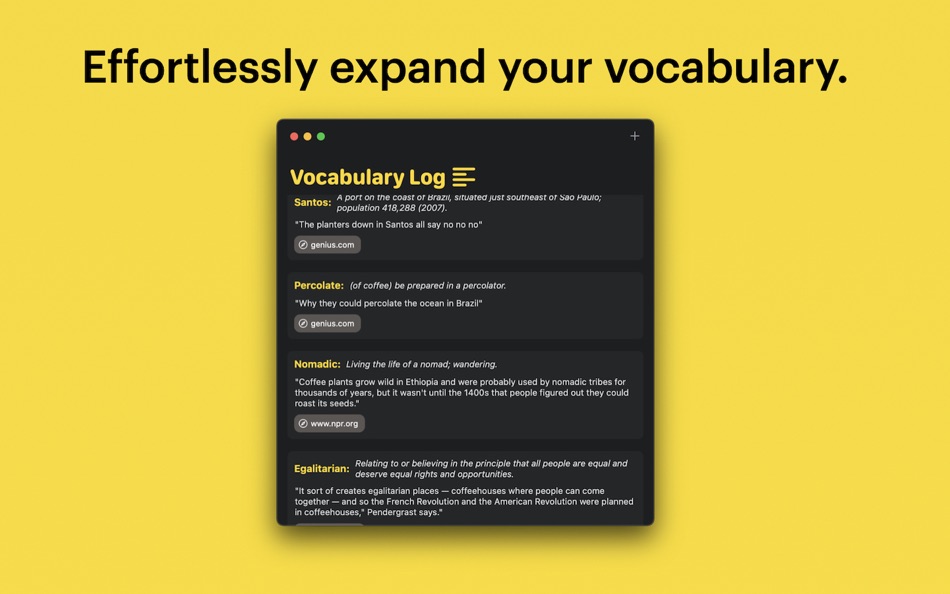 #2. Vocabulary Log (macOS) 由: Appccessibility Shox