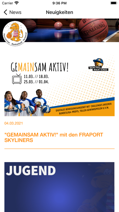 Hessischer Basketball Verband Screenshot