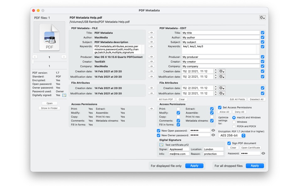 PDF Metadata - 1.0.4 - (macOS)
