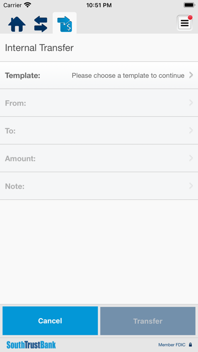 SouthTrust Bank Business Screenshot