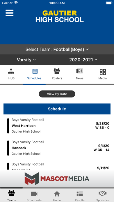 Pascagoula Gautier Athletics Screenshot