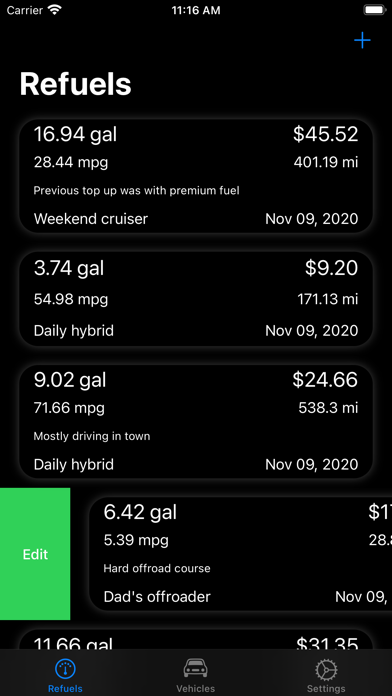 Fuel Use - Economy Tracker Screenshot