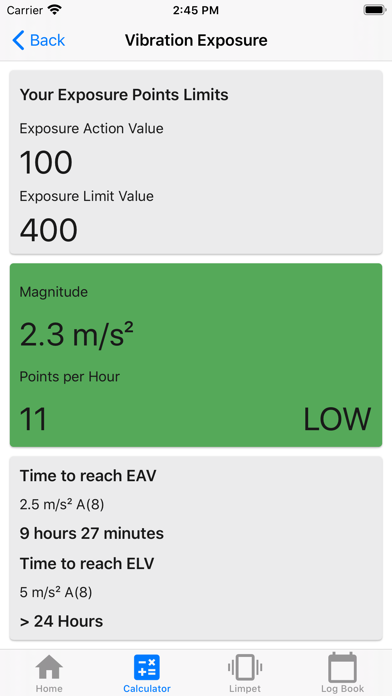 Screenshot #3 pour HAV Calculator