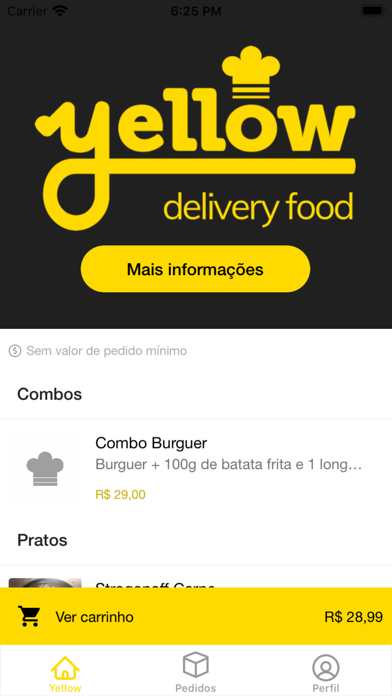 Yellow Delivery Food Screenshot