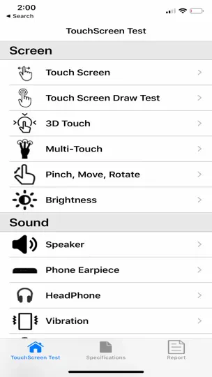 Скриншот Touchscreen Test на iPhone 1