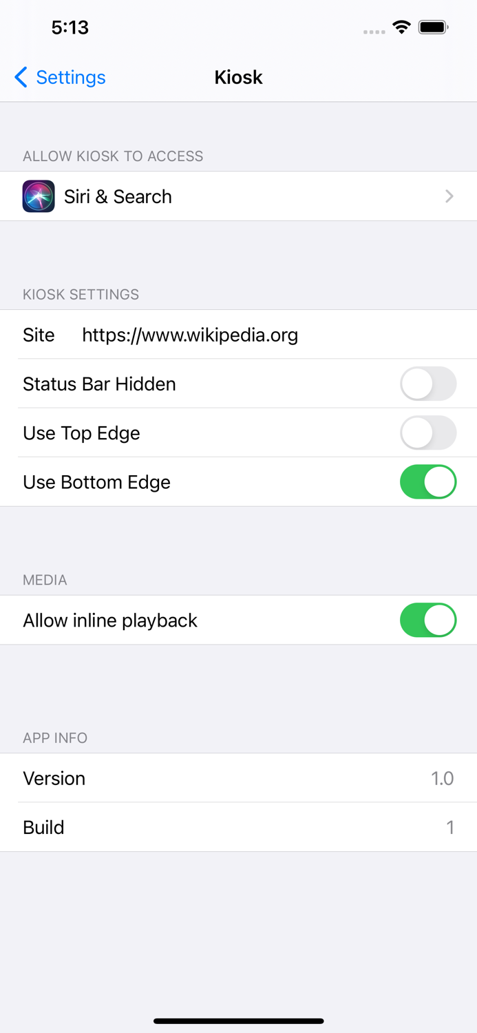 Kiosk - fullscreen browser