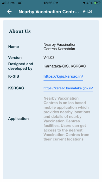 Vaccination Centres Karnataka Screenshot