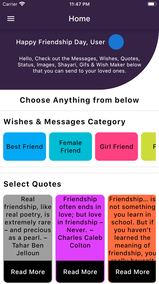 Friendship Gif Status Messages - 1.0 - (iOS)