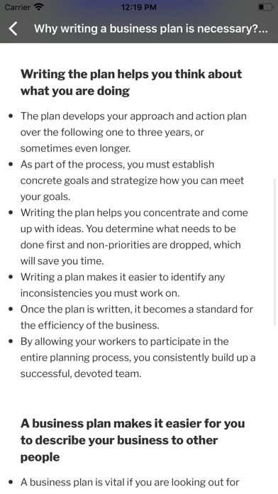 Business Plan Startup Guide Screenshot