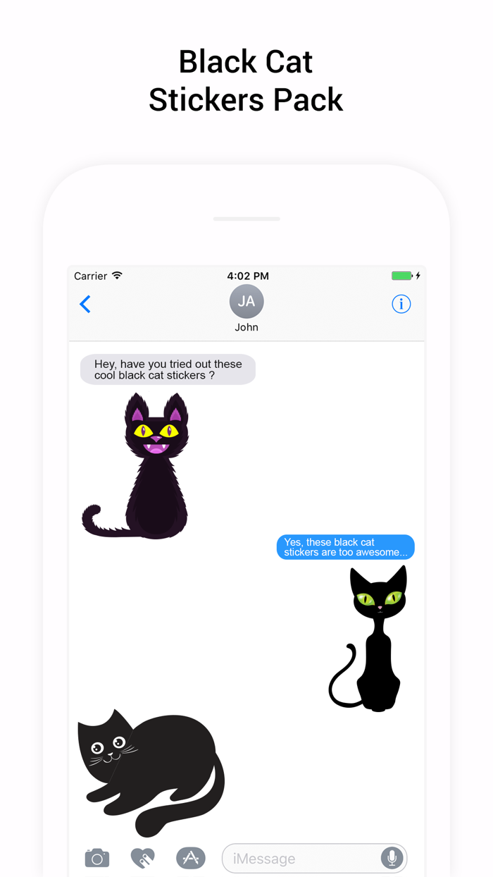 Black Cat Sticker for iMessage